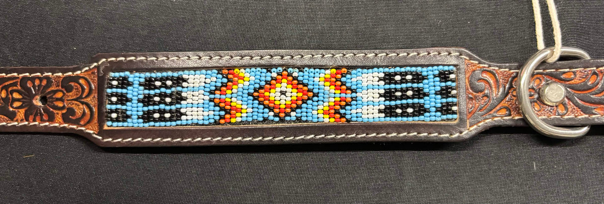 Western Tooled Leather Small Dog Collars