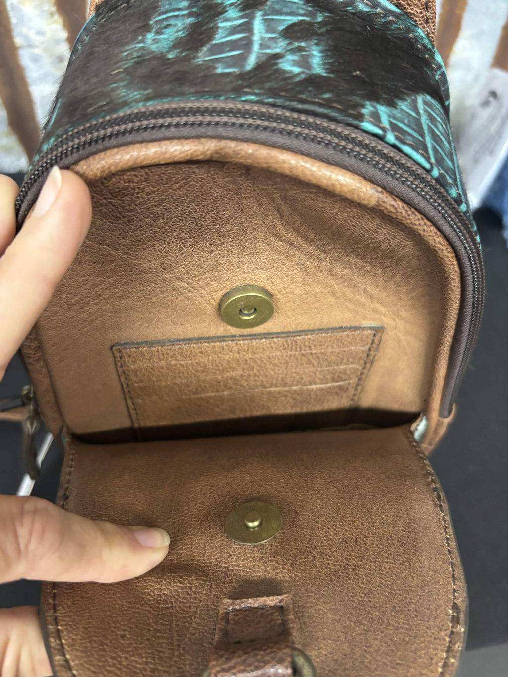 American Darling Turquoise Gator Embossed Cowhide Sling Bag
