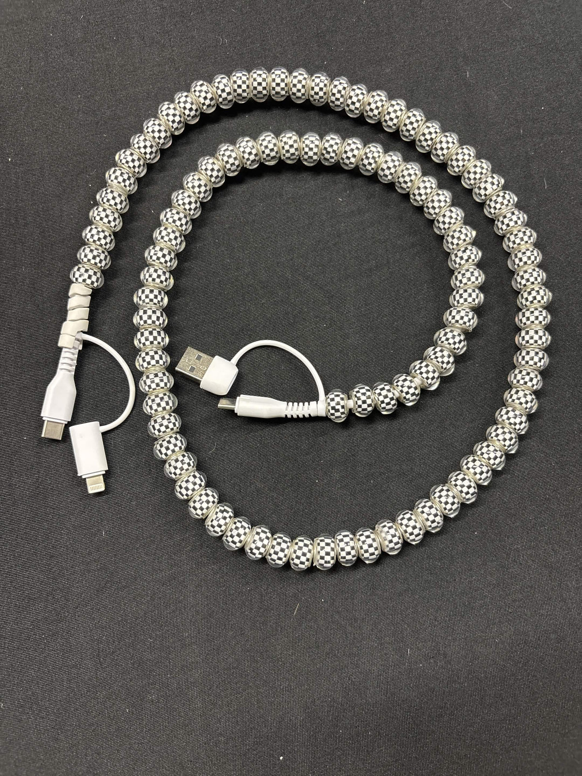 Western Beaded Decor Charging Cord with Universal Adapters