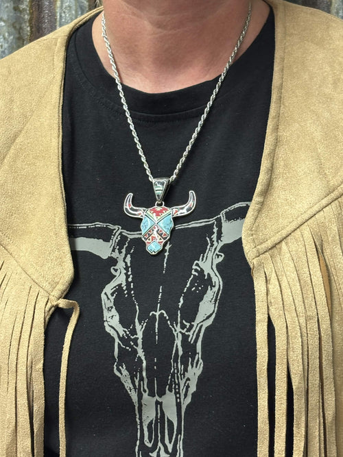 Bull Head Pendant Necklace