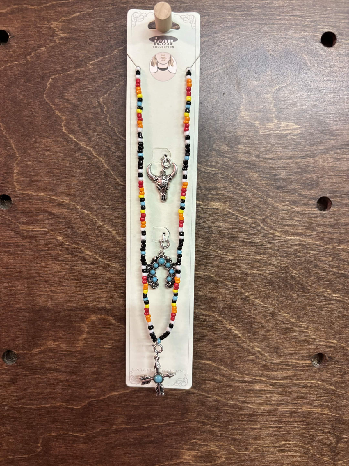 Southwestern Interchangeable Multicolor Charm Beaded Necklace