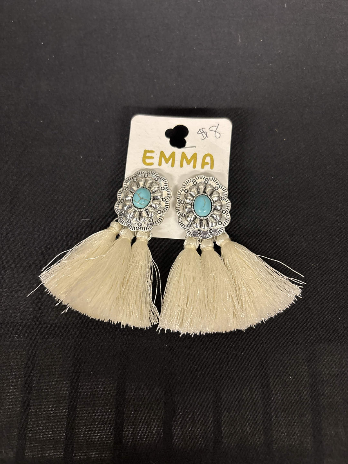 Western Floral Concho & Fringe Statement Studs