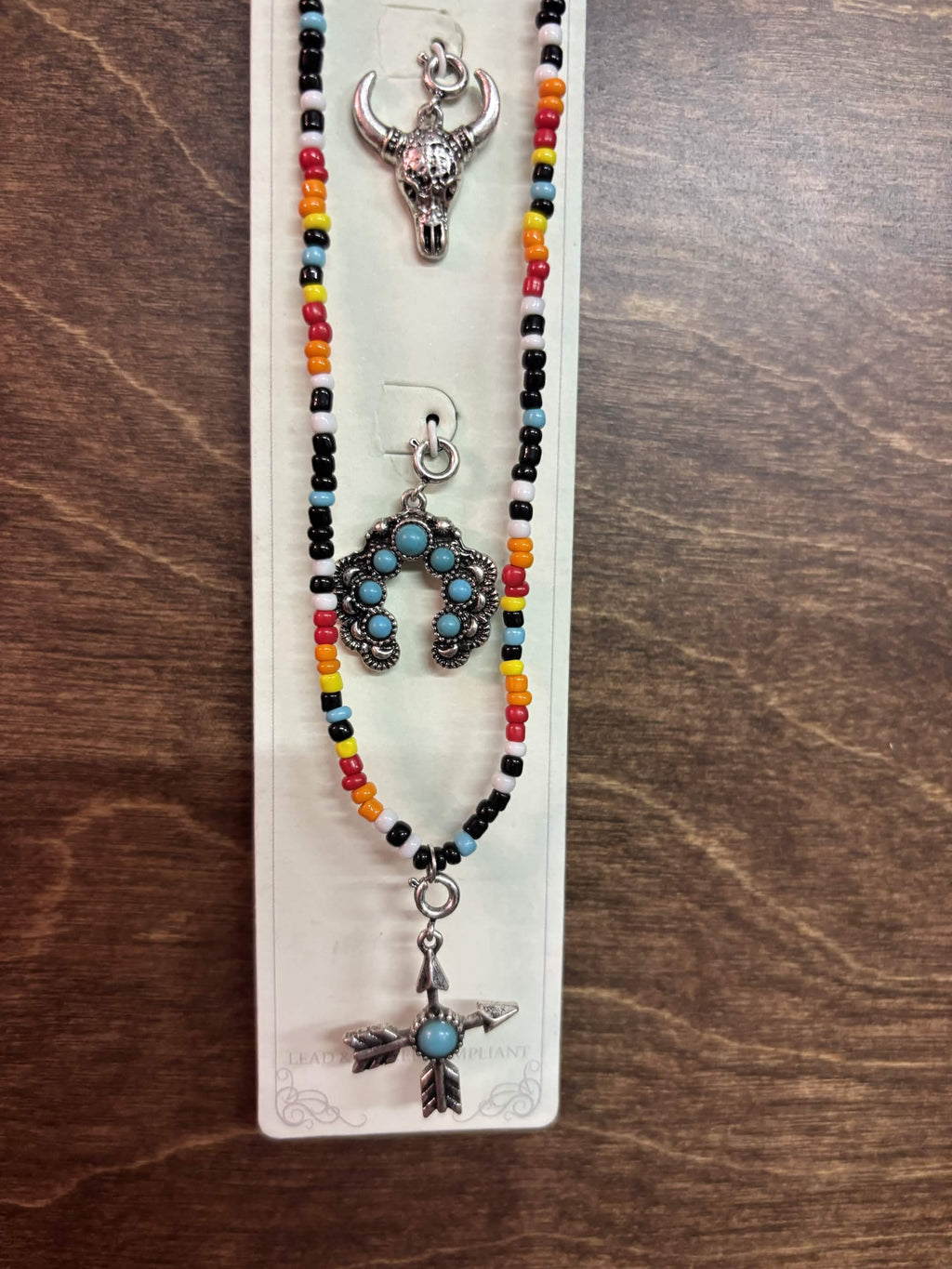 Southwestern Interchangeable Multicolor Charm Beaded Necklace