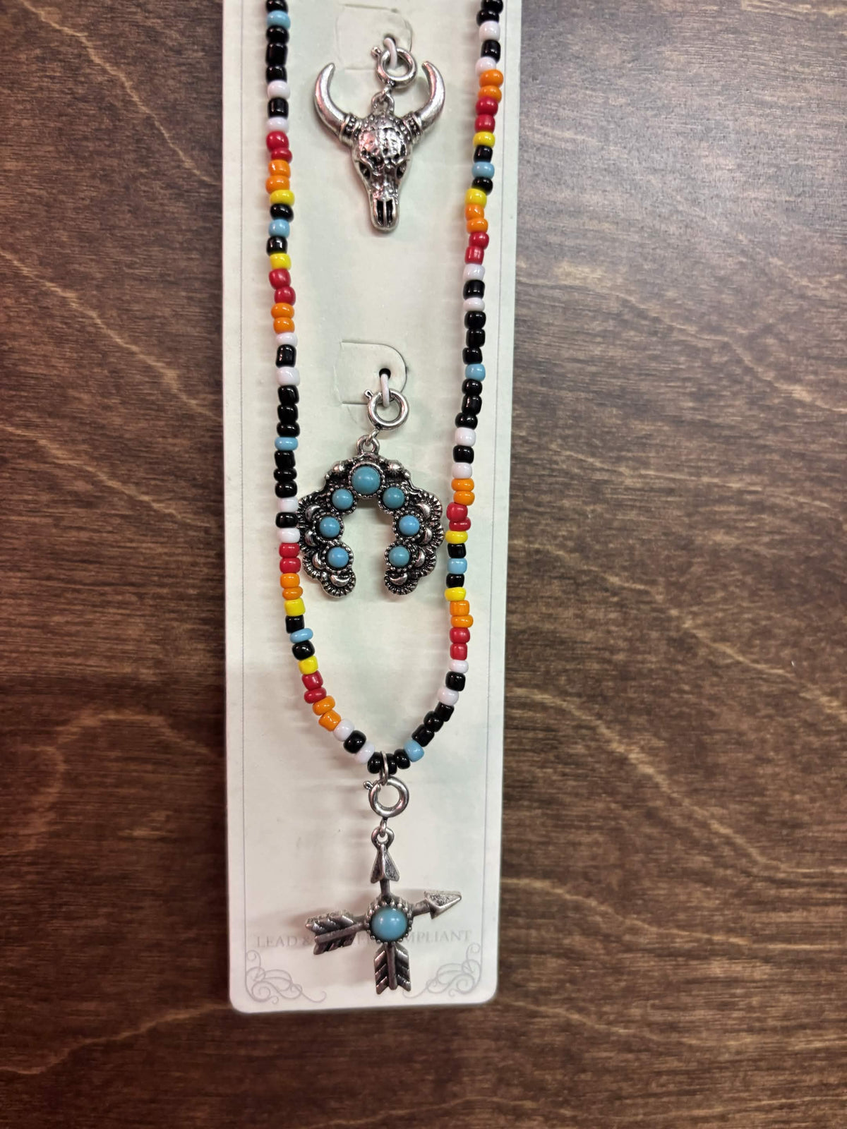 Southwestern Interchangeable Multicolor Charm Beaded Necklace