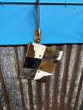 Rustic Patchwork & Cowhide Wristlet Wallet