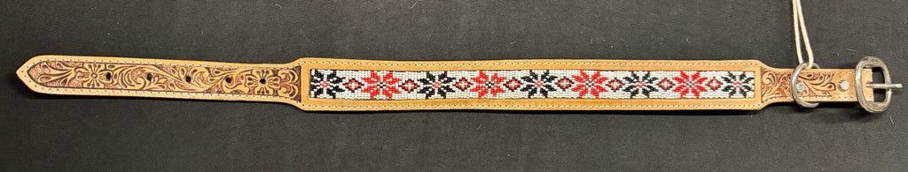 Western Tooled Leather Large Dog Collars