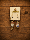 Patriotic Lightning Bolt Hoop Earrings