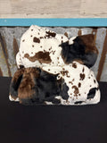 Plush Cowhide Print Twin Blanket