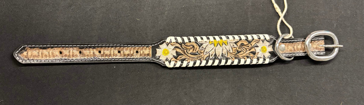 Western Tooled Leather Small Dog Collars