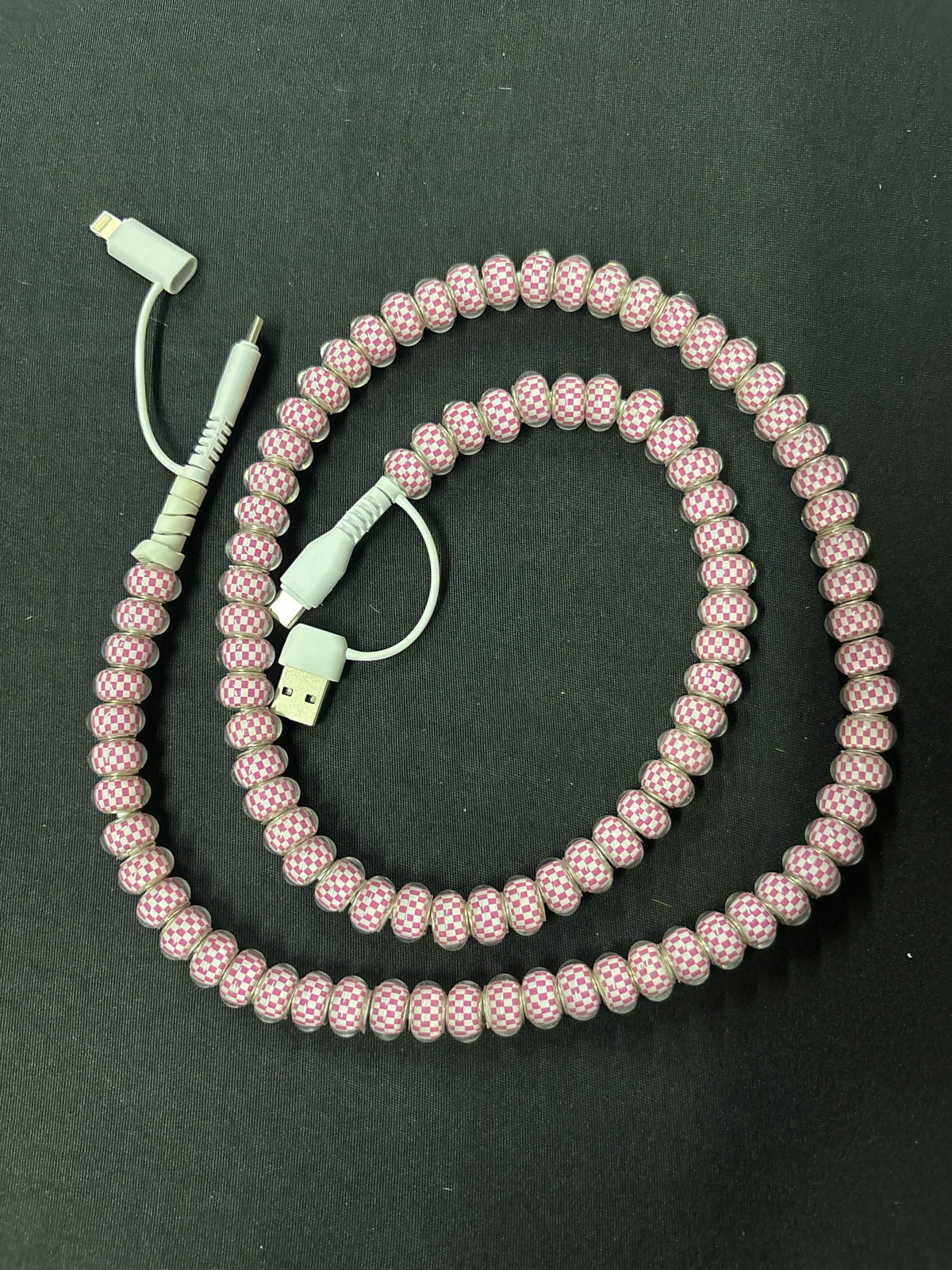 Western Beaded Decor Charging Cord with Universal Adapters