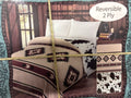 Reversible Western Aztec & Cowhide Print 2‑Ply King Blanket