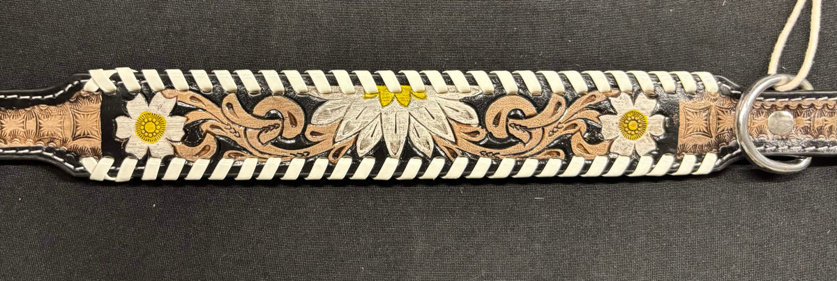Western Tooled Leather Medium Dog Collars
