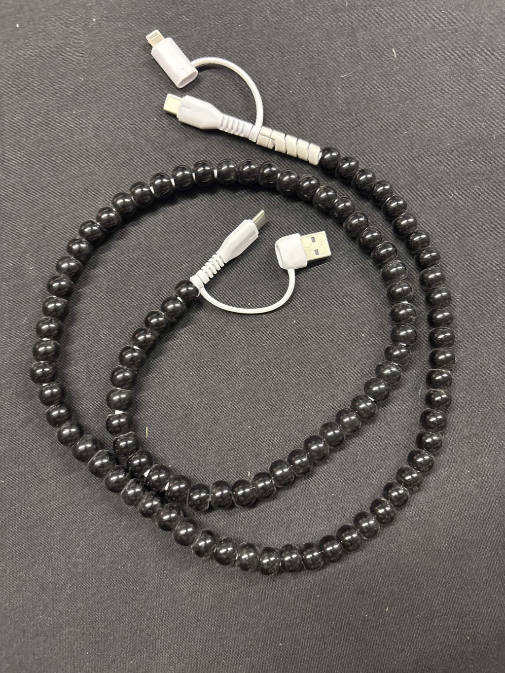 Beaded Multi-Connector Phone Charging Cable (3-Foot & 6-Foot Options)