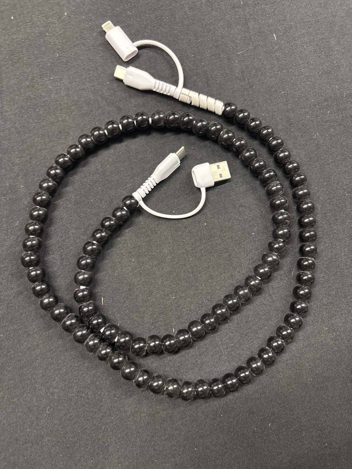 Beaded Multi-Connector Phone Charging Cable (3-Foot & 6-Foot Options)