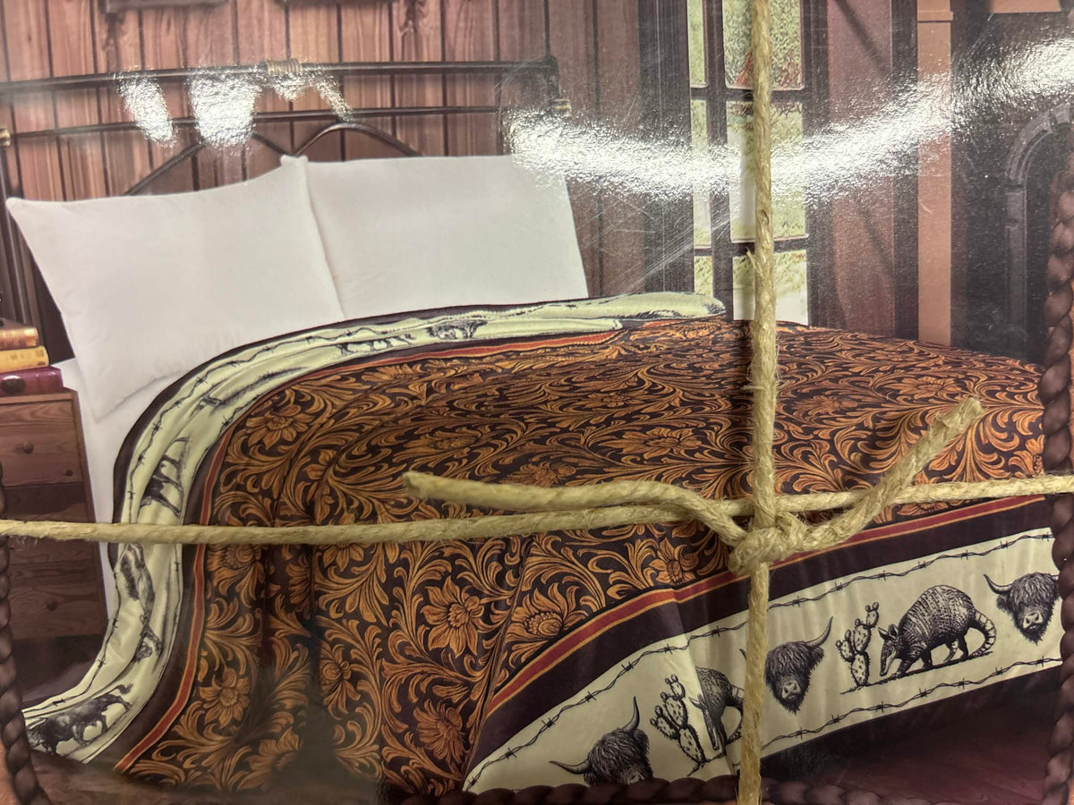 Western Floral & Wildlife King Blanket