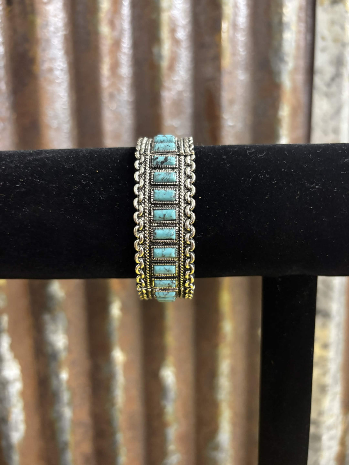 Western Heritage Turquoise & Braided Silver Cuff