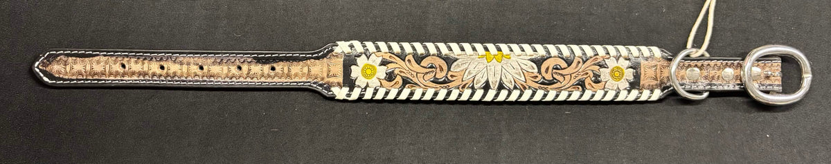 Western Tooled Leather Medium Dog Collars
