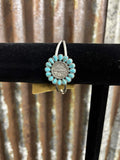 Turquoise Sunburst & Vintage Coin Cuff