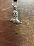 Western Cowboy Boot Pendant Necklace