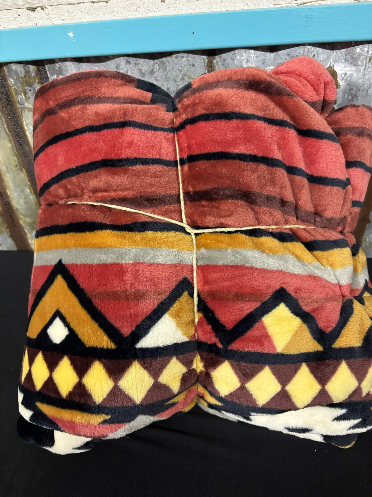 Southwestern Red Aztec Queen Throw Blanket