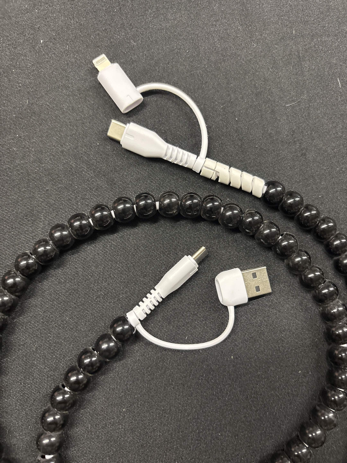 Beaded Multi-Connector Phone Charging Cable (3-Foot & 6-Foot Options)