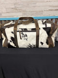 Black & White Cowhide Weekender Duffel Bag