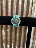 Statement Turquoise Concho & Stamped Panel Bracelet