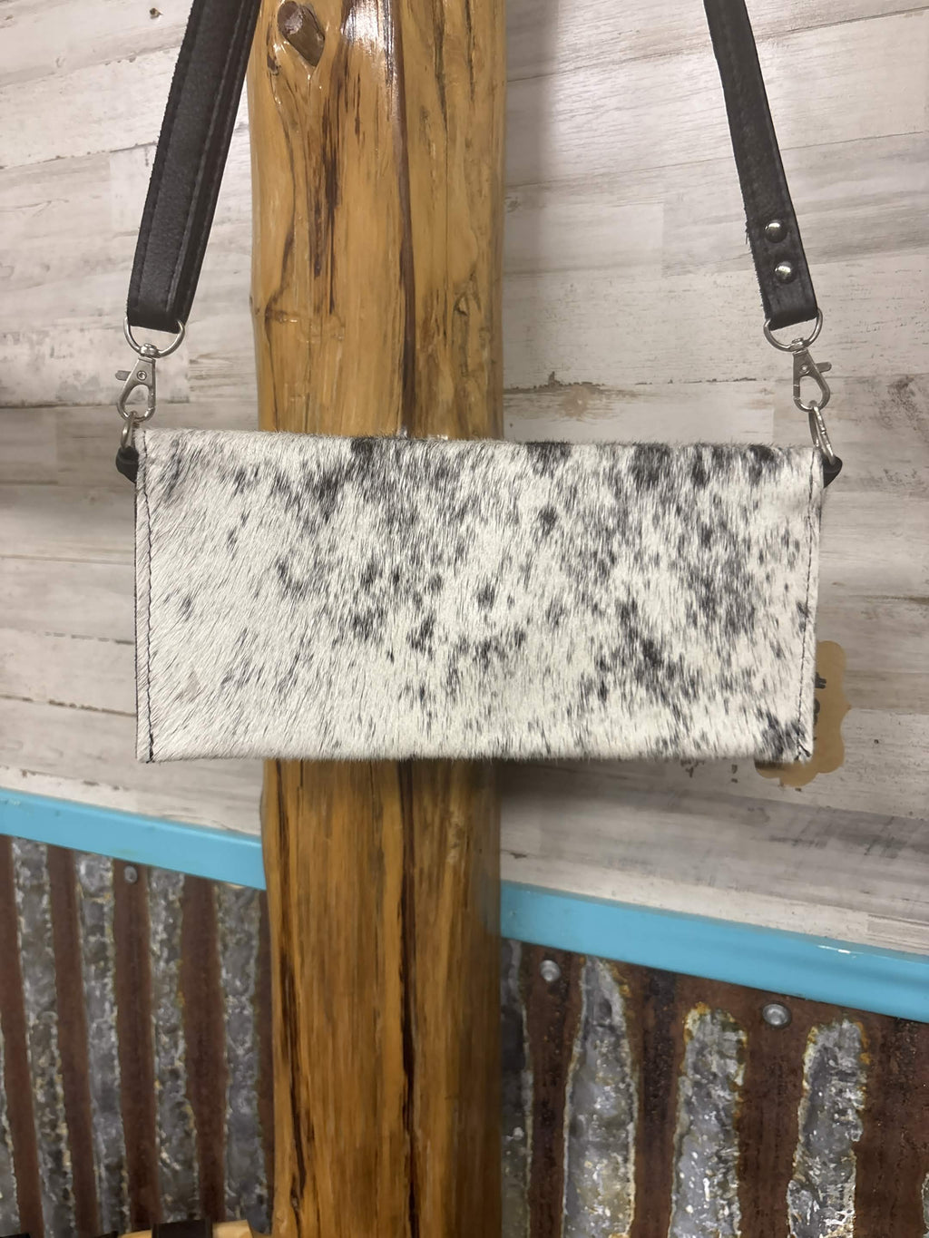 Genuine Cowhide & Turquoise Fold over Purse