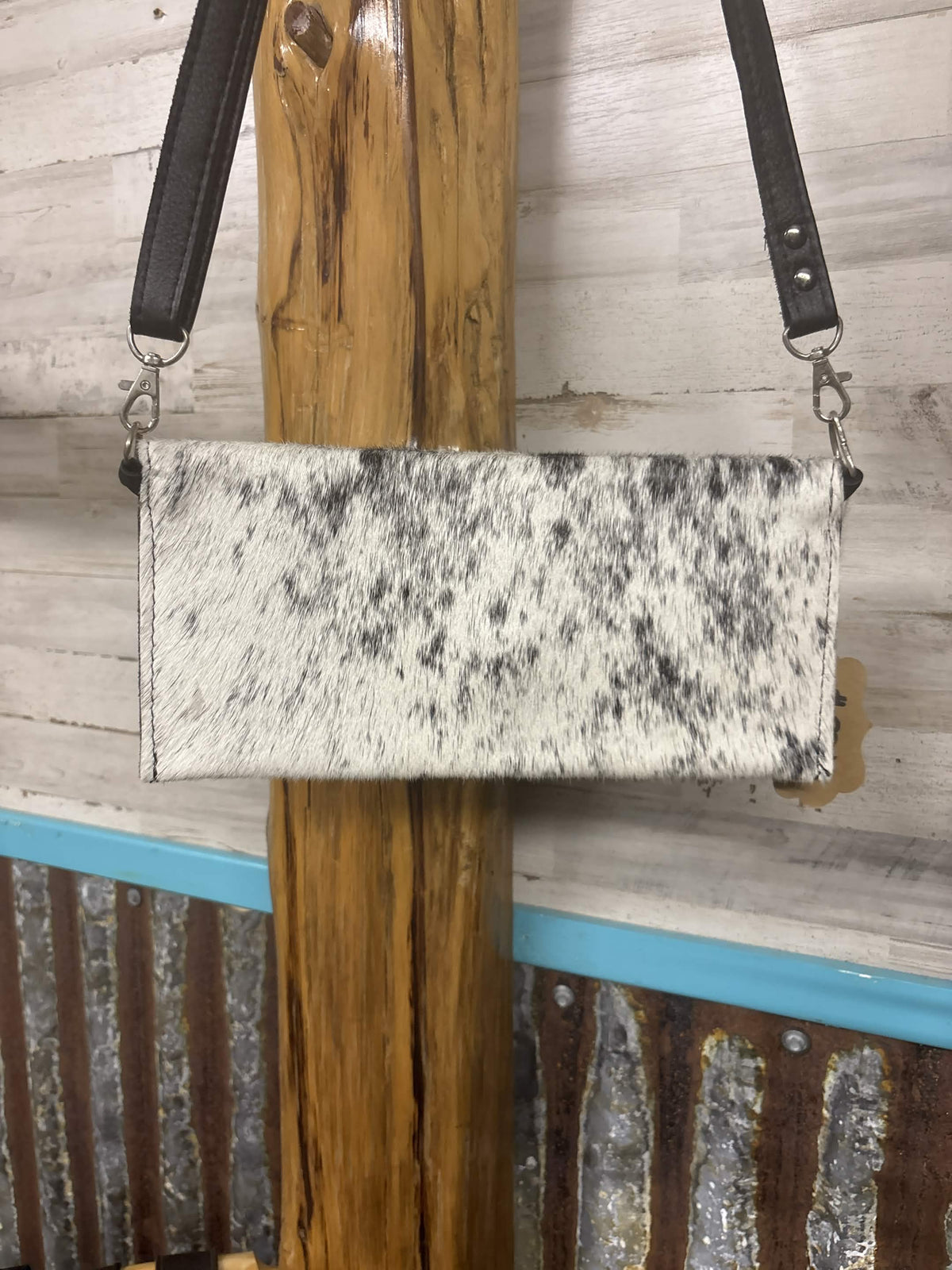 Genuine Cowhide & Turquoise Fold over Purse