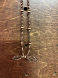 Rustic Copper Beaded Bow Necklace