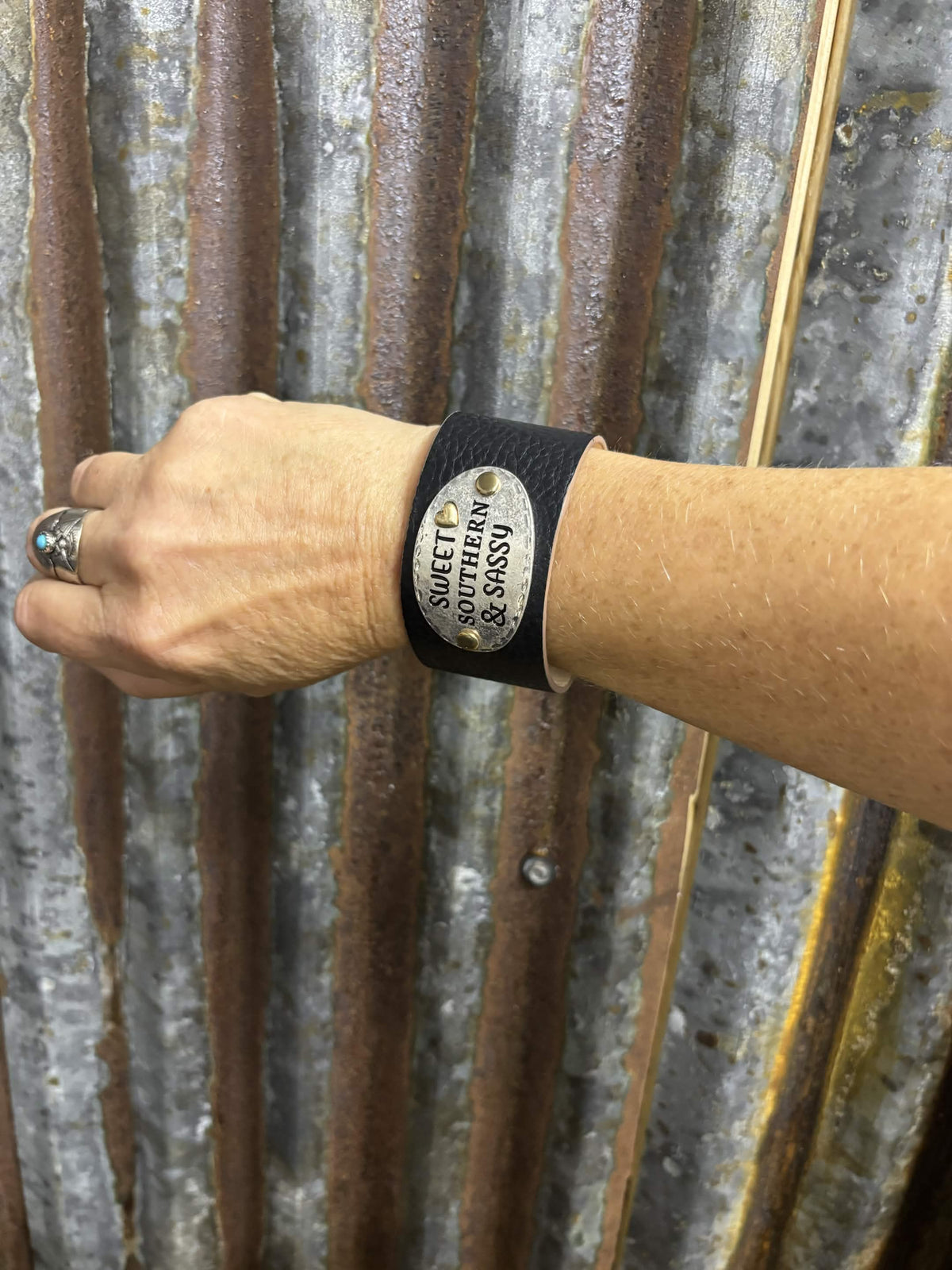 "Sweet Southern & Sassy" Leather-Style Cuff