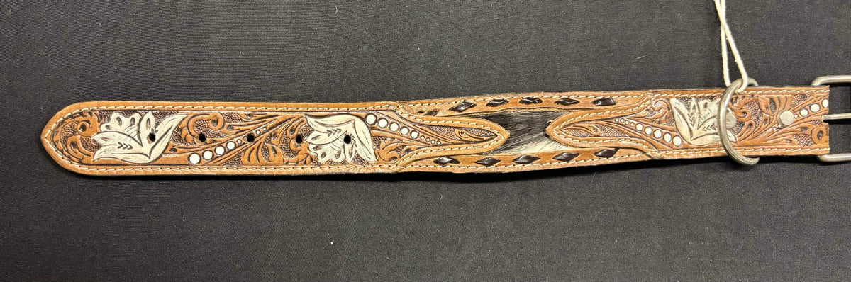 Western Tooled Leather Small Dog Collars
