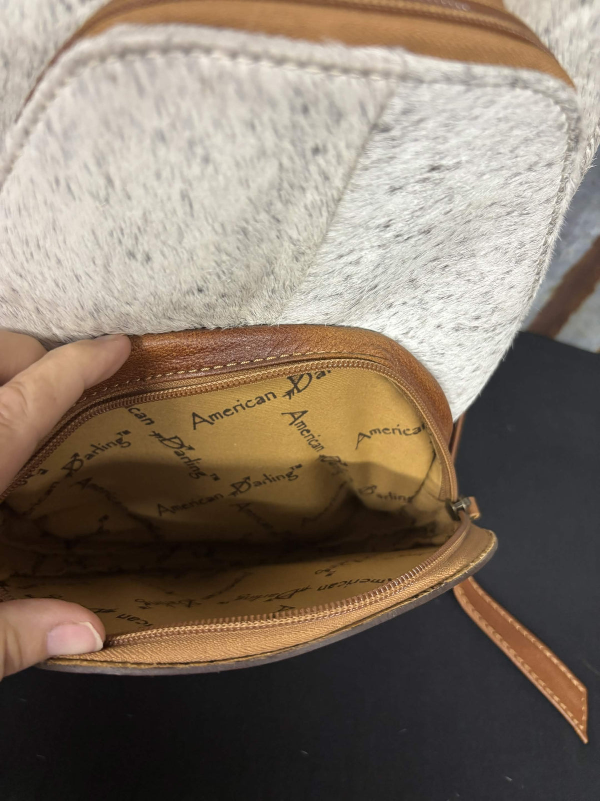 American Darling Cowhide & Floral Tooled Leather Concealed Carry Sling Bag