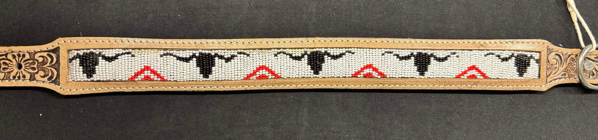 Western Tooled Leather Large Dog Collars