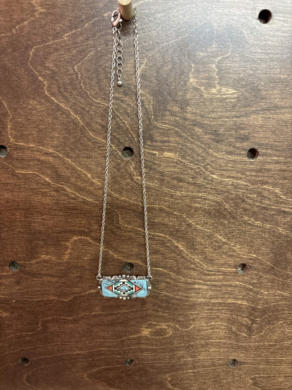 Southwestern Rectangle Pendant Necklace