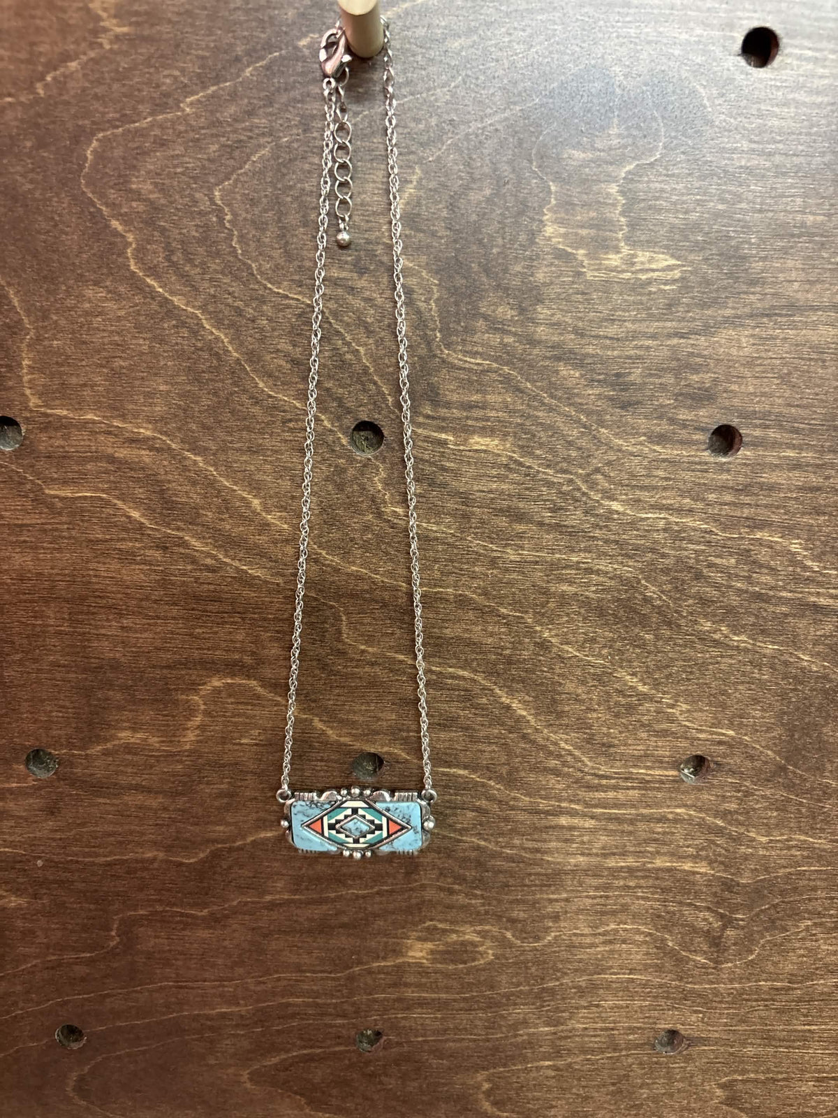 Southwestern Rectangle Pendant Necklace