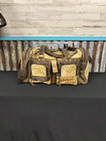 Western Multi-Pocket Fawn Print & Leather Weekender Duffel