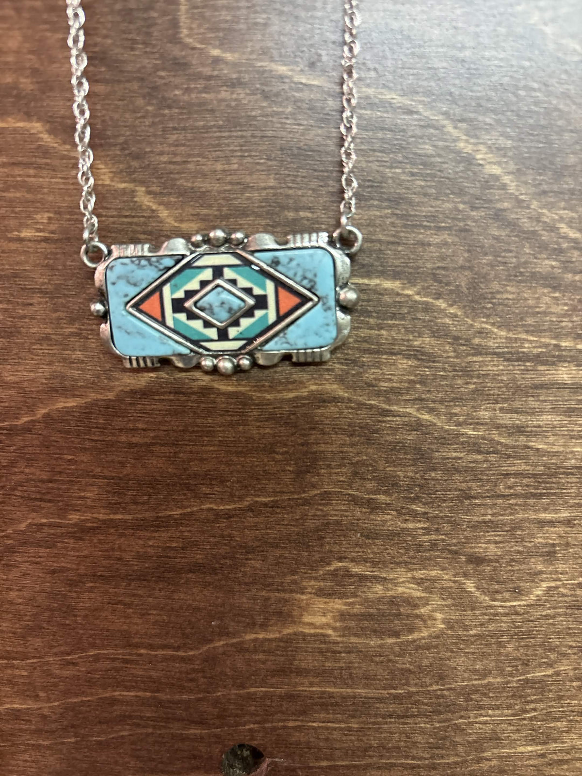 Southwestern Rectangle Pendant Necklace