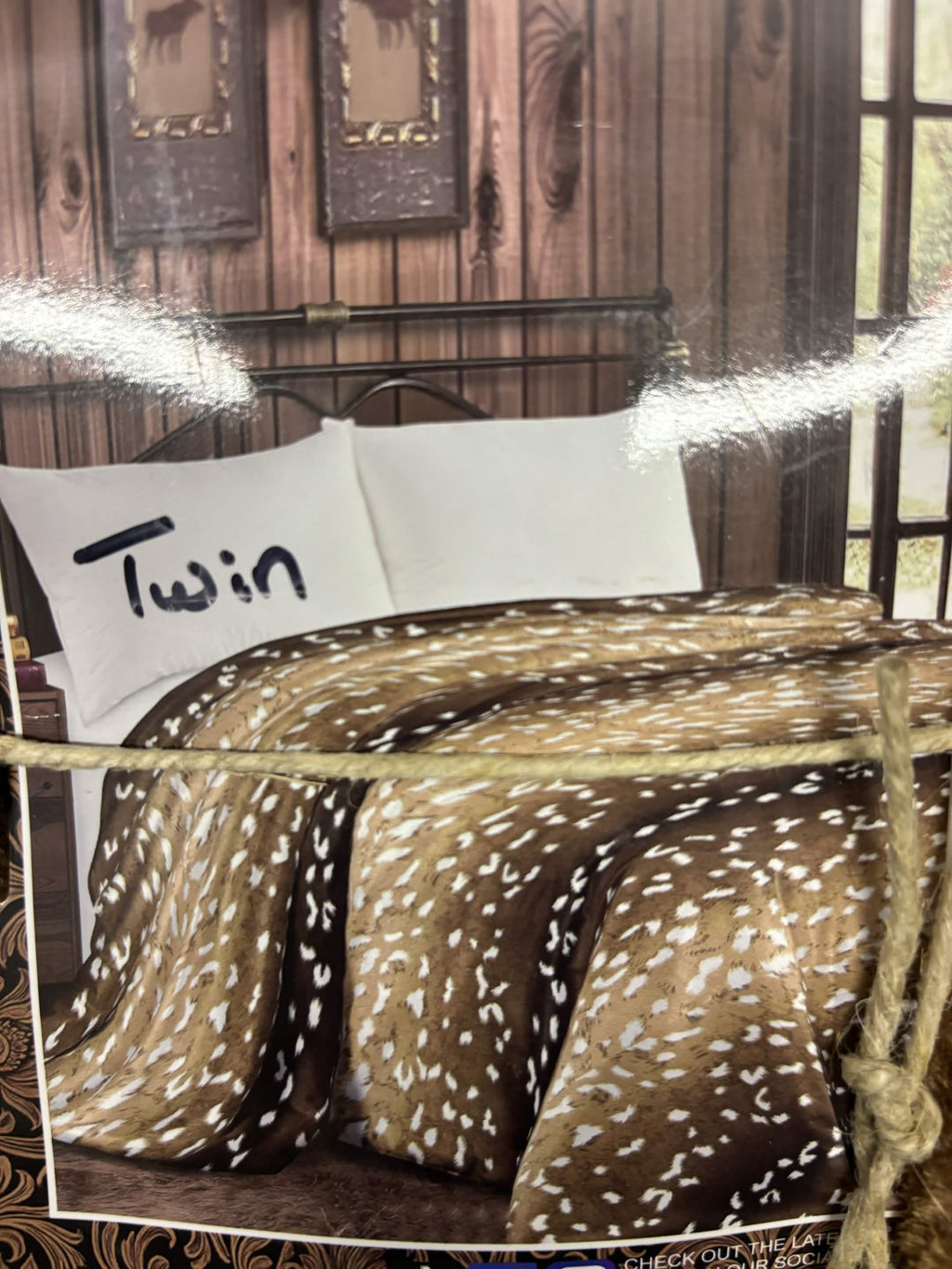 Plush Fawn Print Twin Blanket