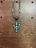 Desert Oasis Copper & Turquoise Cactus Necklace