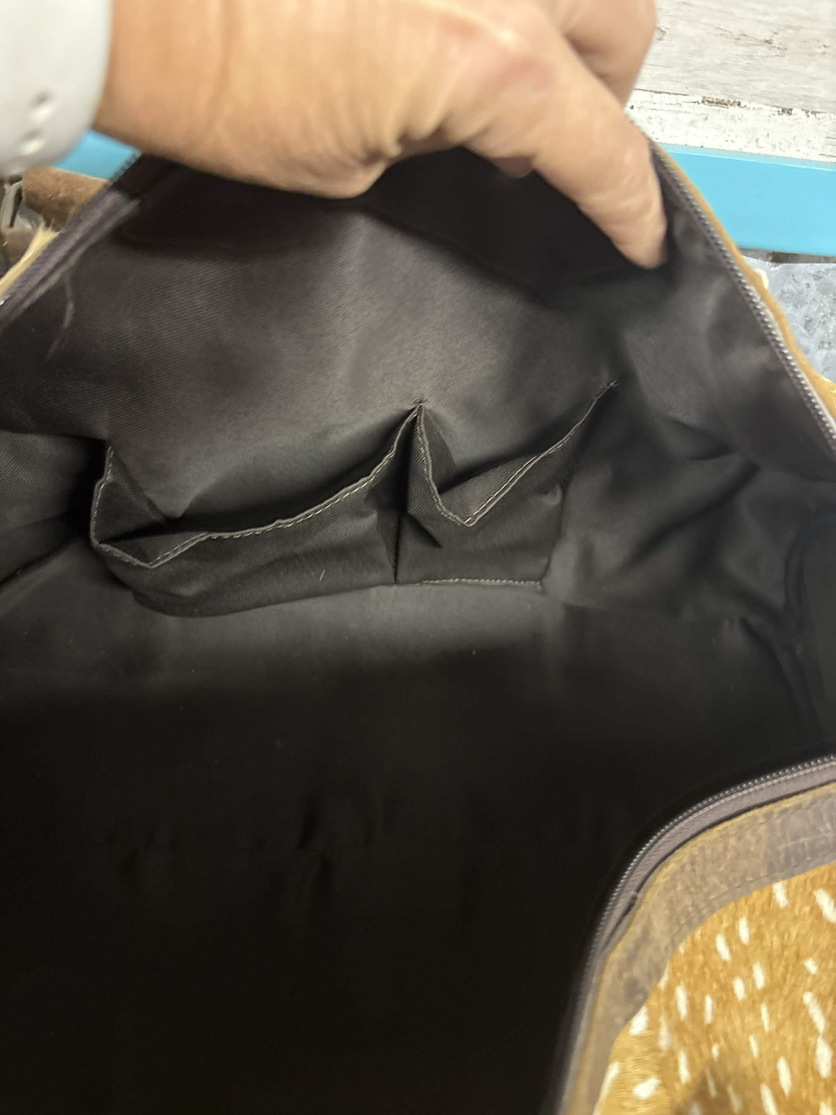 Speckled Fawn Cowhide Overnight Duffel