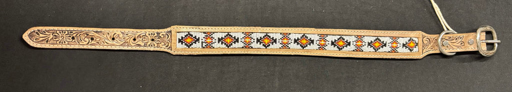 Western Tooled Leather Large Dog Collars