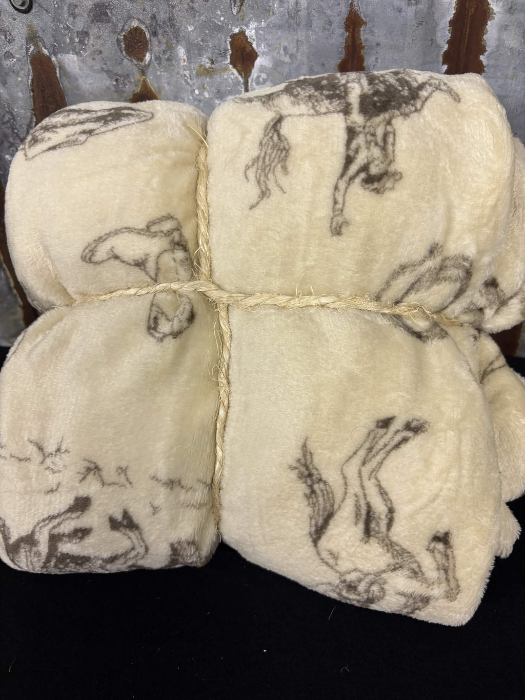 Western Cowboy Sketch Print Queen Throw Blanket