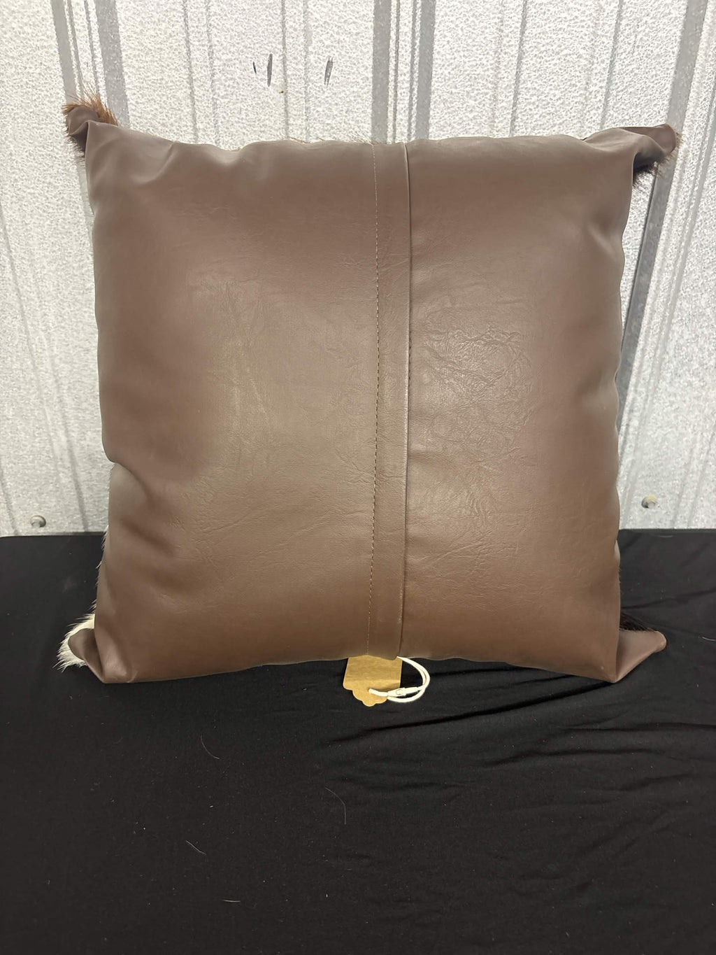 Genuine Cowhide & Leather Square Accent Pillow