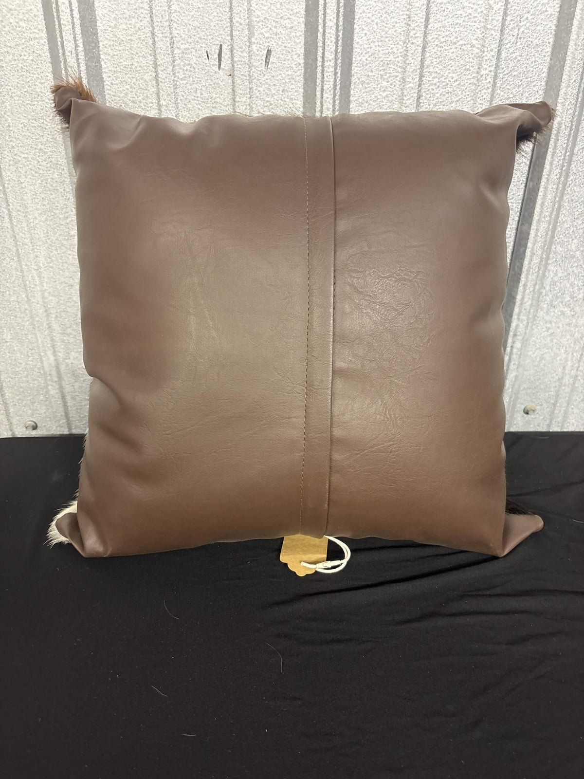 Genuine Cowhide & Leather Square Accent Pillow