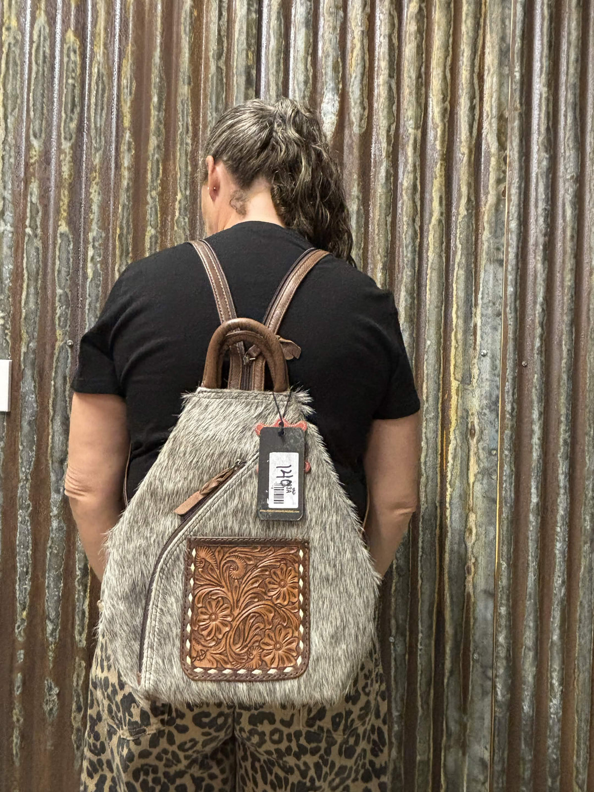 Convertible Cowhide Sling Backpack by American Darling