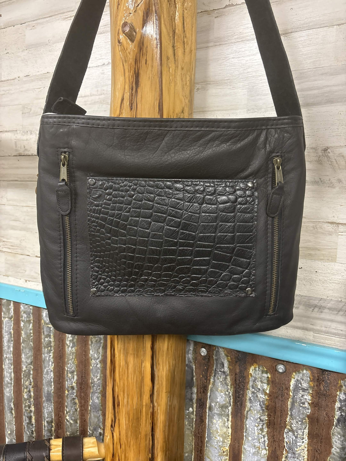 Handcrafted Genuine Zebra Hide Shoulder Bag
