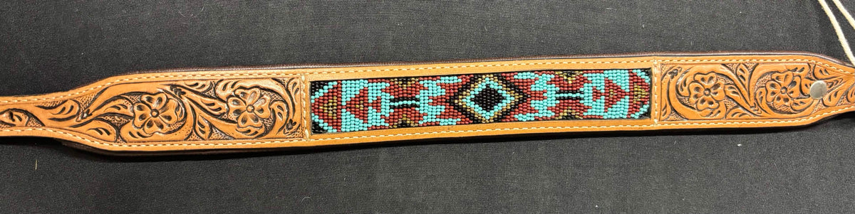 Western Tooled Leather Large Dog Collars