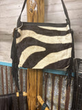 Handcrafted Genuine Zebra Hide Shoulder Bag