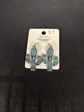 Southwestern Stamped Bronze-Tone Cactus Earrings